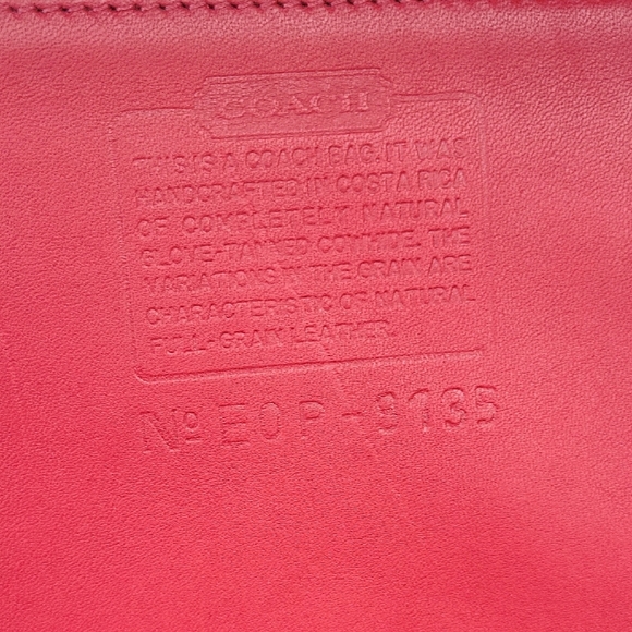 VINTAGE COACH Shoulder Red Bag Leather 9135 - Picture 7 of 10